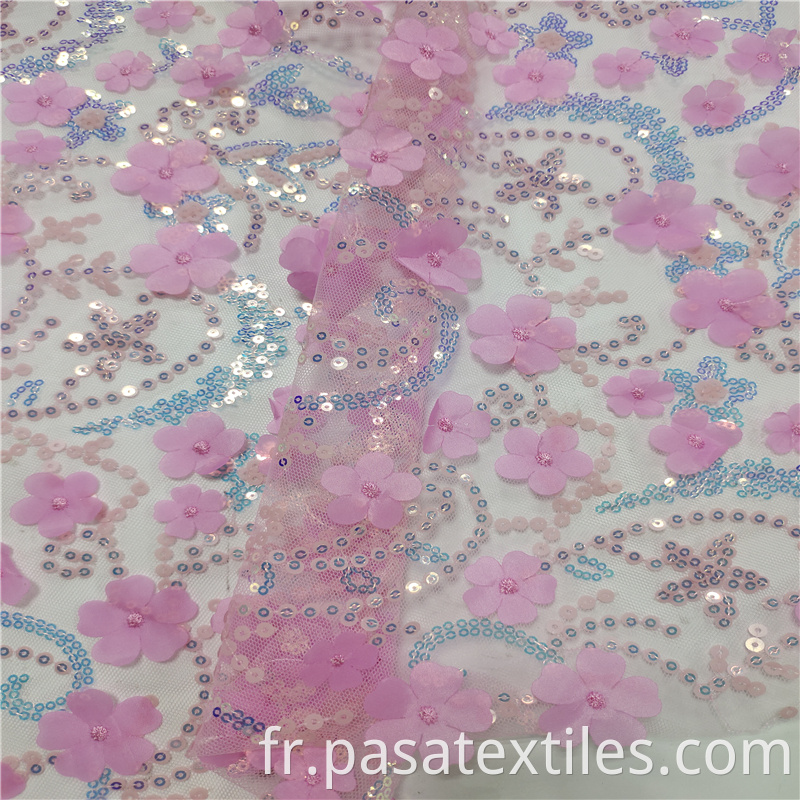 Rose red sequin fabric